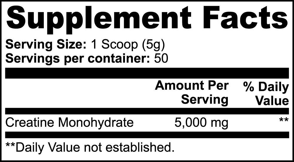 Creatine Monohydrate - 100% Pure
